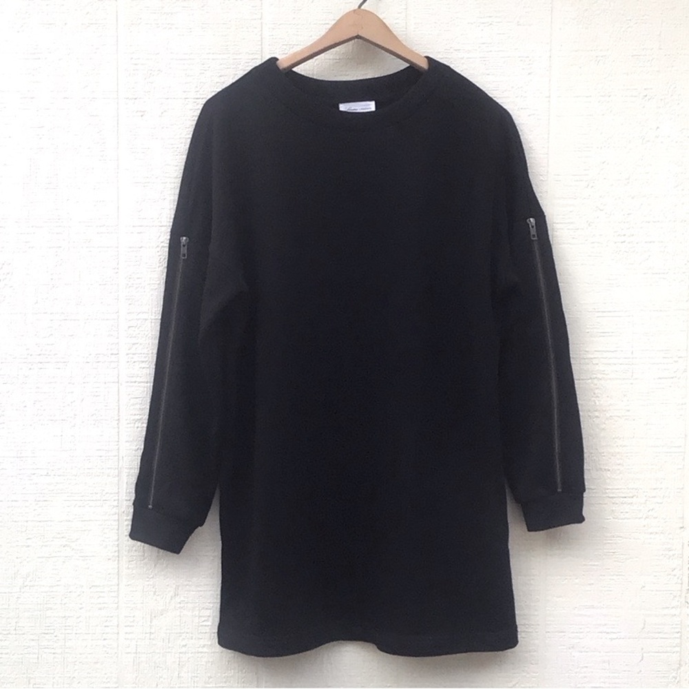 Lovers and Friends Anjie sweatshirt oversized dress black zipper sleeves